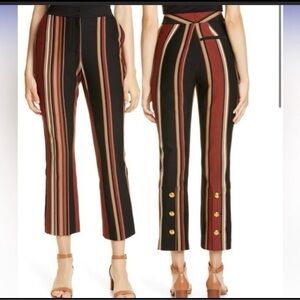 Tory Burch Stripe Pants In Multi Stripe Wool